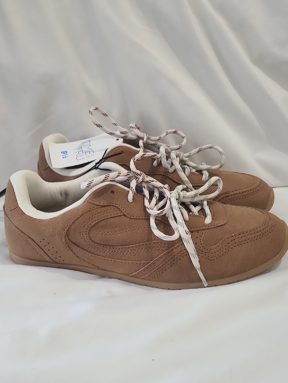 NWT Time And Tru Brown Faux Suede Driving Low Profile Sneakers Like Mui Mui
